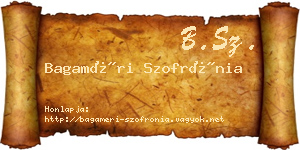 Bagaméri Szofrónia névjegykártya